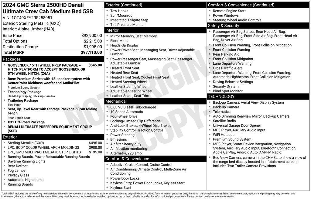 Used 2024 GMC Sierra 2500 Denali Ultimate AWD/4WD image 4