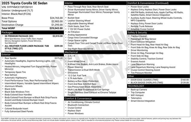 Used 2025 Toyota Corolla SE w/ SE Premium Package FWD image 34