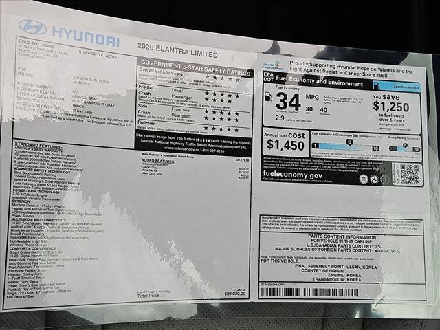 New 2026 Hyundai Elantra Limited image 18