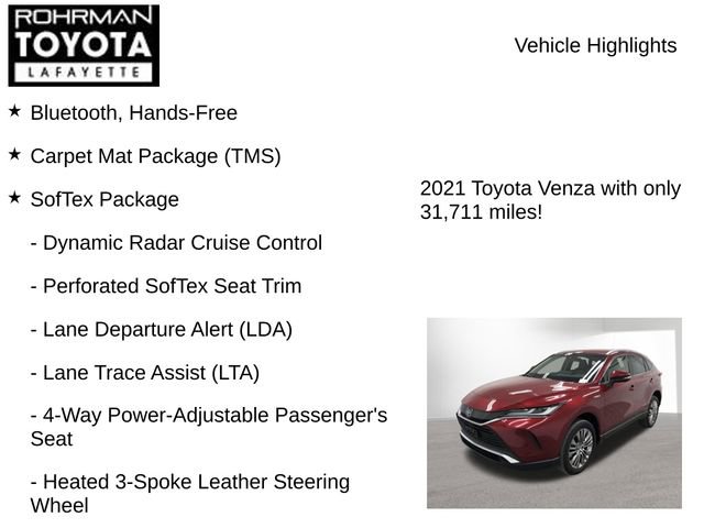Used 2021 Toyota Venza XLE w/ Softex Package AWD/4WD image 8