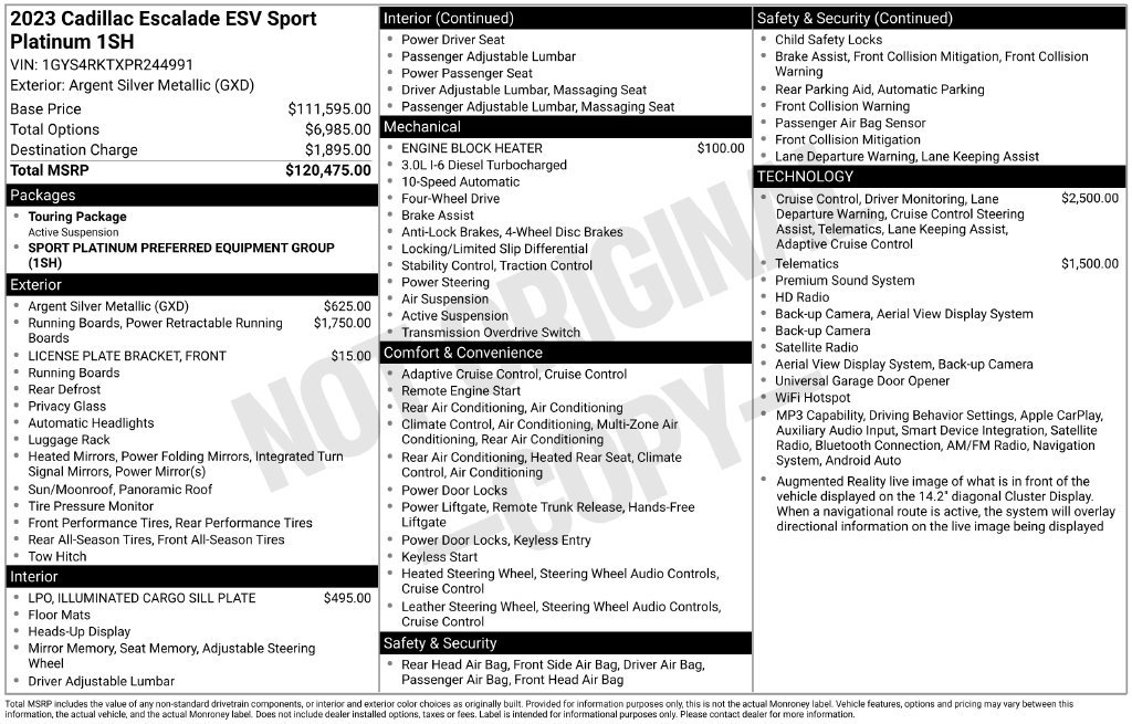 Used 2023 Cadillac Escalade ESV Sport Platinum AWD/4WD image 42