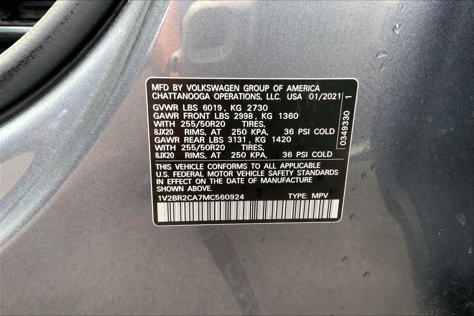 Used 2021 Volkswagen Atlas SEL w/ MDO Package (Bench Seat) AWD/4WD image 20