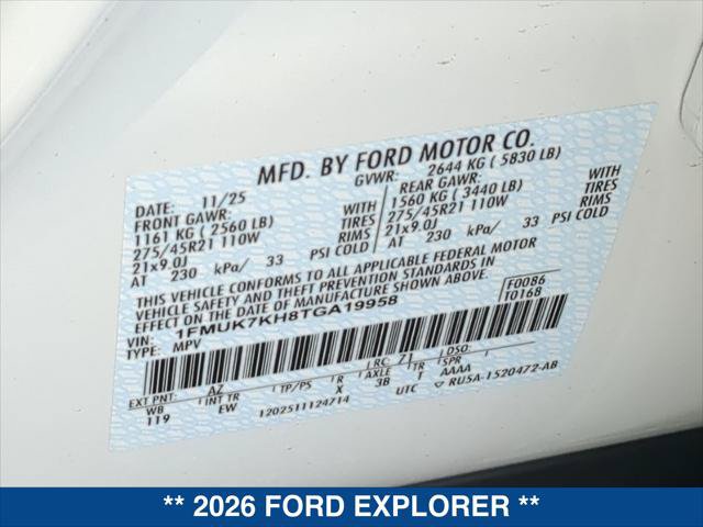 Used 2026 Ford Explorer ST-Line w/ ST-Line Street Pack RWD image 21