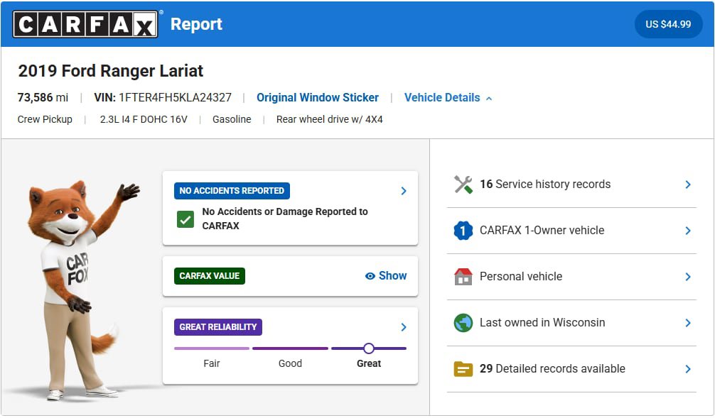Certified 2019 Ford Ranger Lariat w/ Equipment Group 501A Mid AWD/4WD image 2
