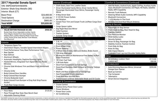 Used 2017 Hyundai Sonata Sport w/ Value Edition Package 02 FWD image 26