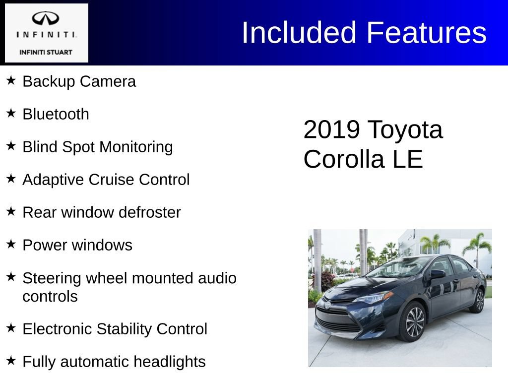 Used 2019 Toyota Corolla LE FWD image 2