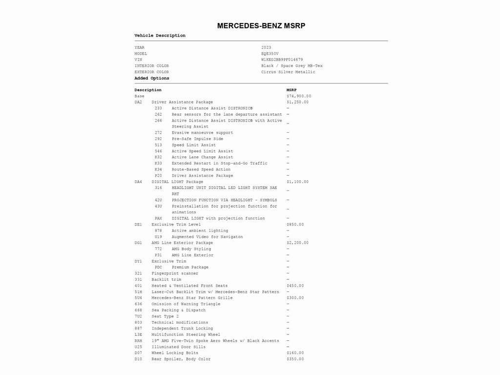 Used 2023 Mercedes-Benz EQE 350+ Sedan w/ Exclusive Trim Package image 2