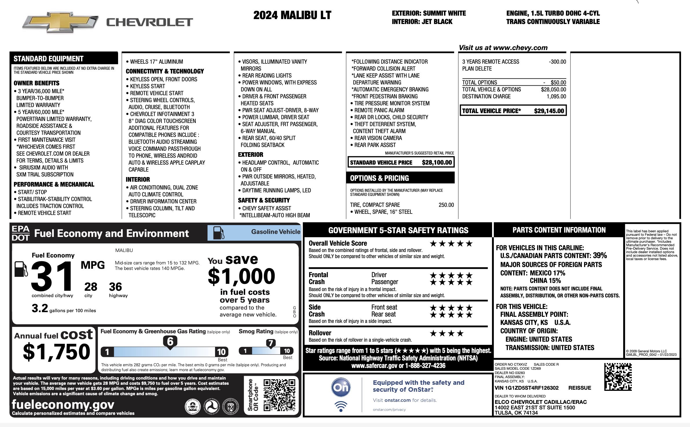 Used 2024 Chevrolet Malibu LT FWD image 5