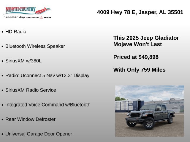 Used 2025 Jeep Gladiator Mojave w/ Convenience Group AWD/4WD image 37