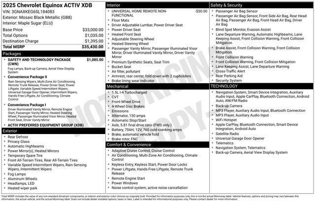 Used 2025 Chevrolet Equinox ACTIV w/ Safety and Technology Package FWD image 31