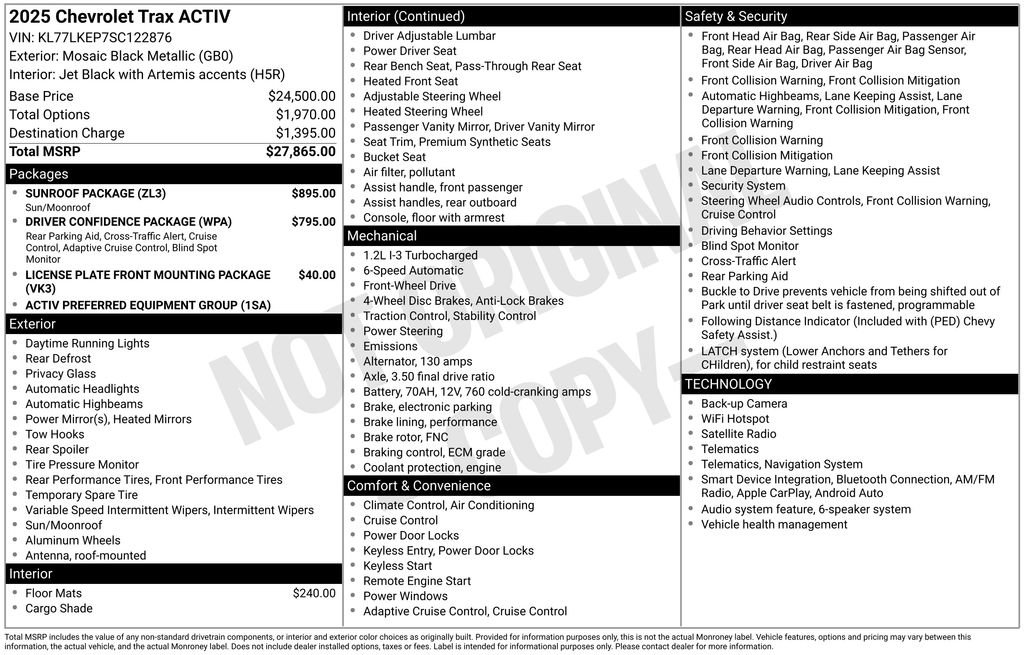 Used 2025 Chevrolet Trax ACTIV w/ Sunroof Package FWD image 35