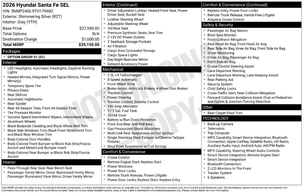 Used 2026 Hyundai Santa Fe SEL FWD image 10