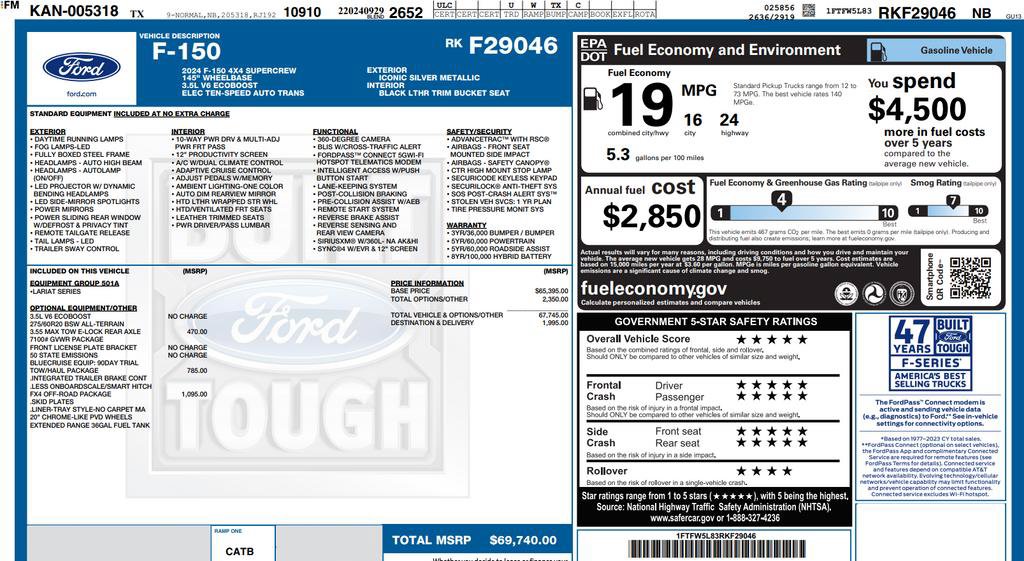 Used 2024 Ford F150 Lariat w/ FX4 Off-Road Package AWD/4WD image 10