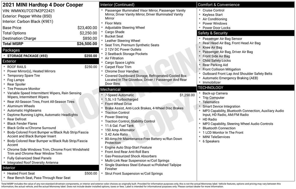Used 2021 MINI Cooper 4-Door Hardtop w/ Storage Package FWD image 12