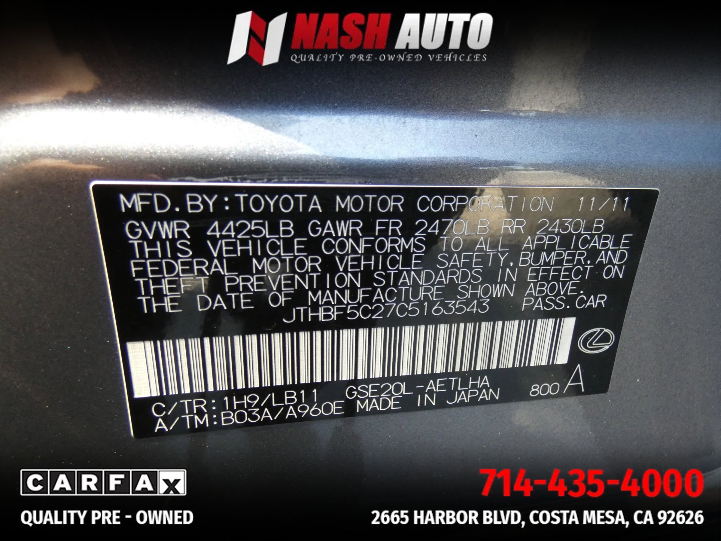 Used 2012 Lexus IS 250 w/ Premium Pkg Value Edition RWD image 79