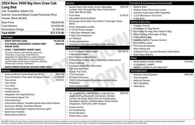 Used 2024 RAM 3500 Big Horn w/ Night Edition AWD/4WD image 16