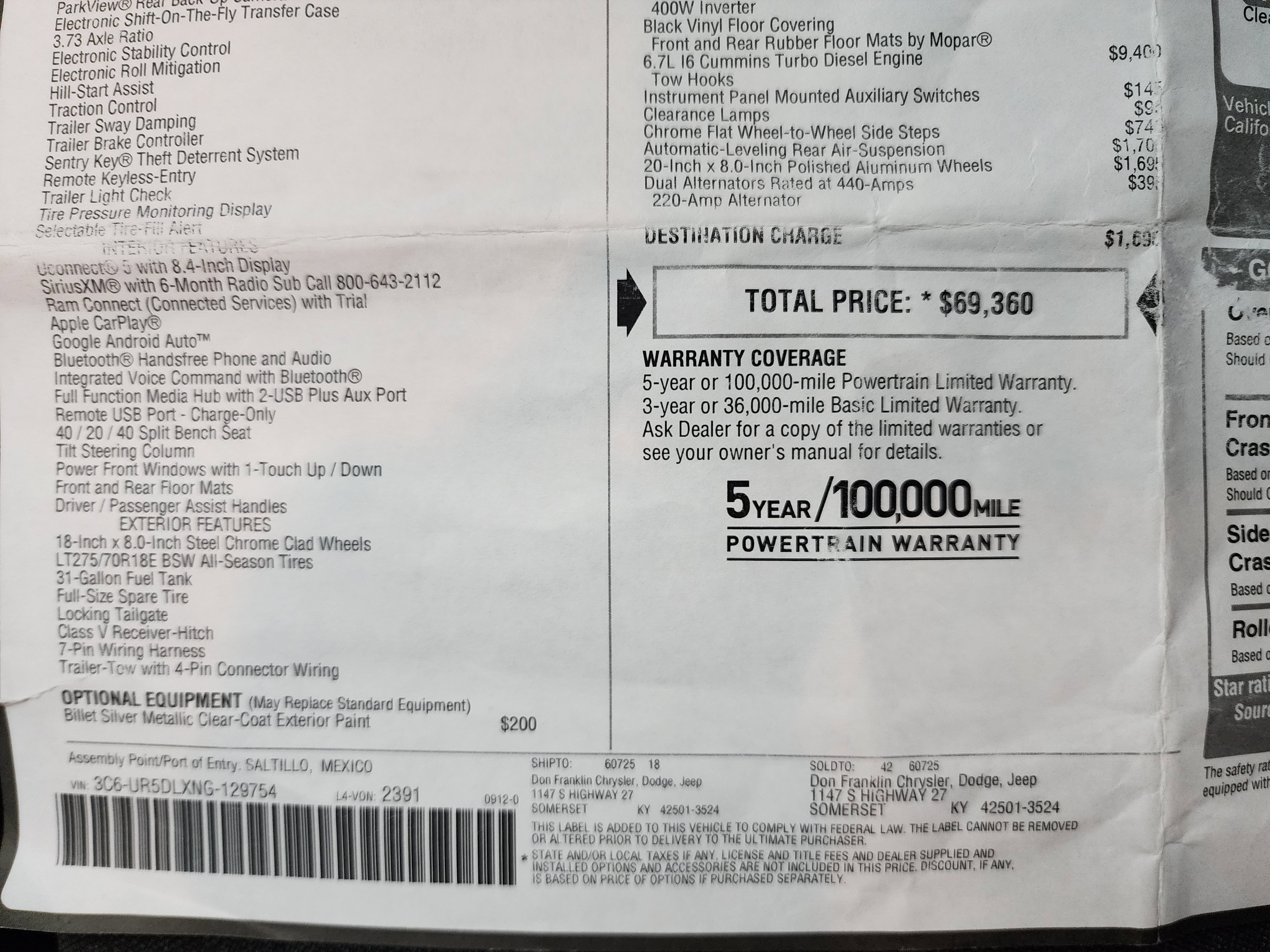 Used 2022 RAM 2500 Big Horn w/ Level C Equiment Group image 49