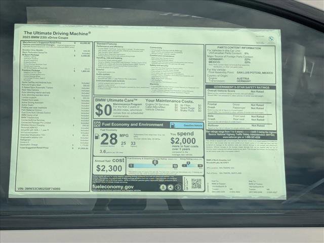 Used 2025 BMW 230i xDrive Coupe w/ M Sport Package AWD/4WD image 19