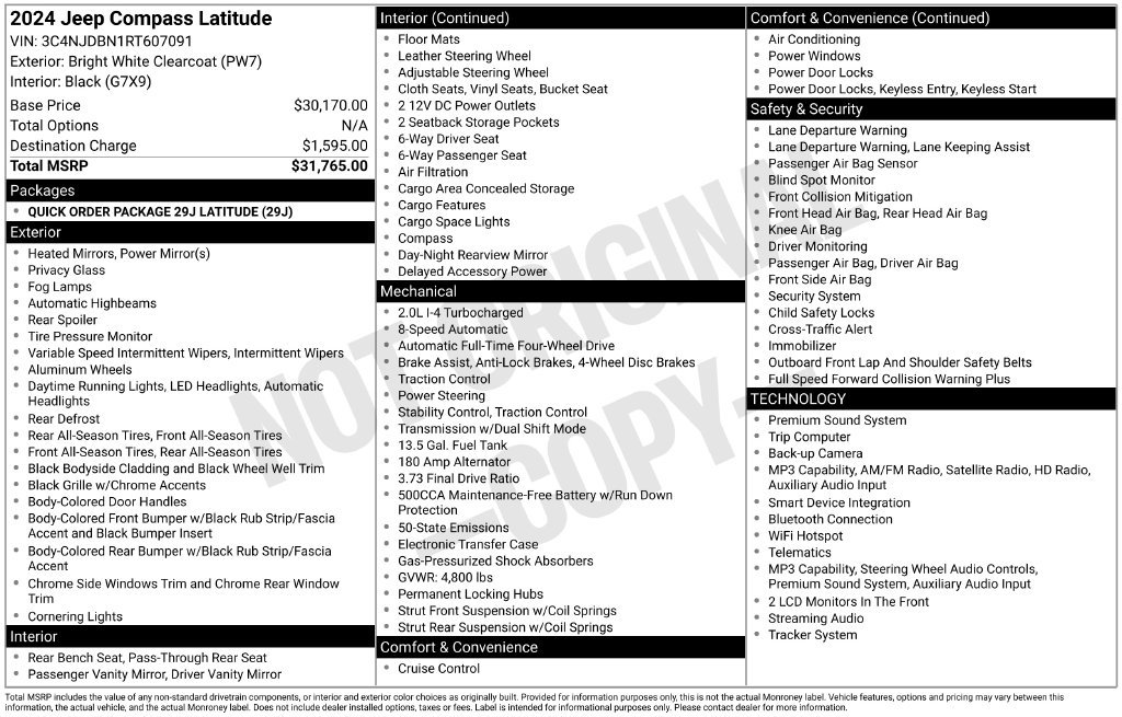 Used 2024 Jeep Compass Latitude AWD/4WD image 30