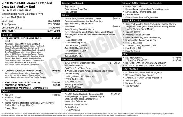 Used 2020 RAM 3500 Laramie image 37