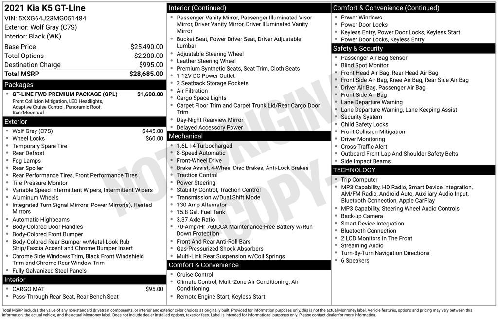 Used 2021 Kia K5 GT-Line w/ GT-Line FWD Premium Package image 22