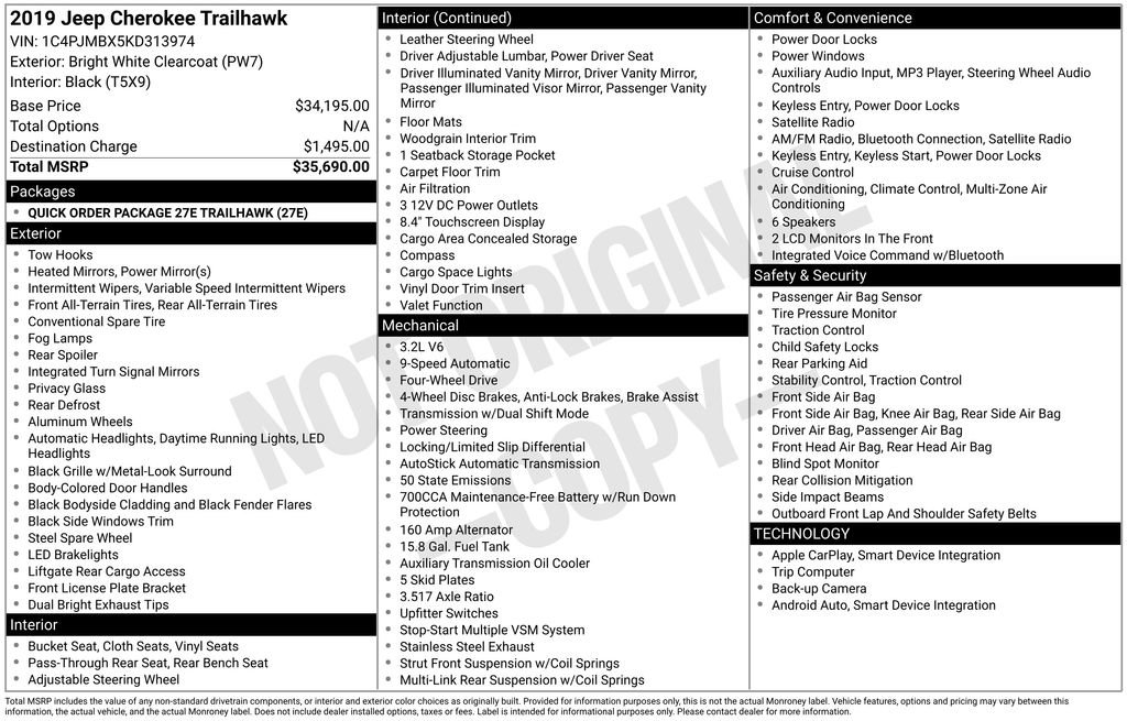 Used 2019 Jeep Cherokee Trailhawk image 9