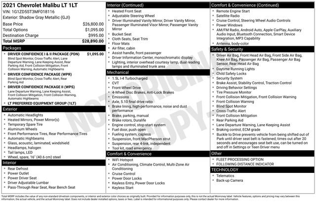 Used 2021 Chevrolet Malibu LT FWD image 31