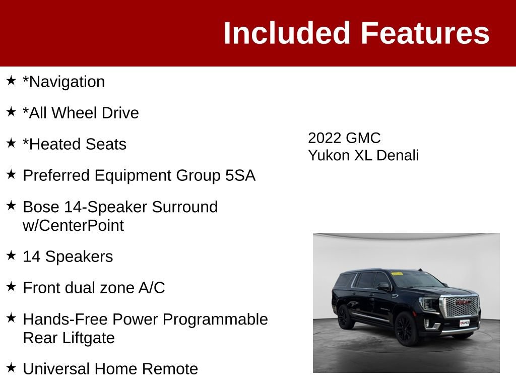 Used 2022 GMC Yukon XL Denali AWD/4WD image 3