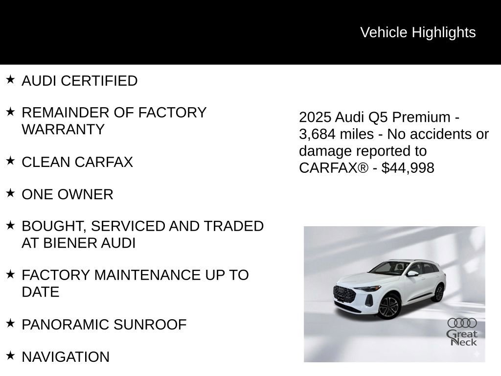 Certified 2025 Audi Q5 Premium w/ Convenience Package image 10