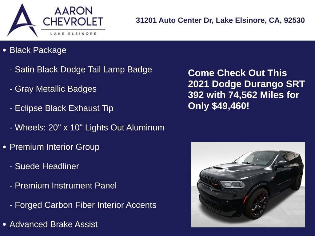 Used 2021 Dodge Durango SRT w/ Premium Interior Group image 9