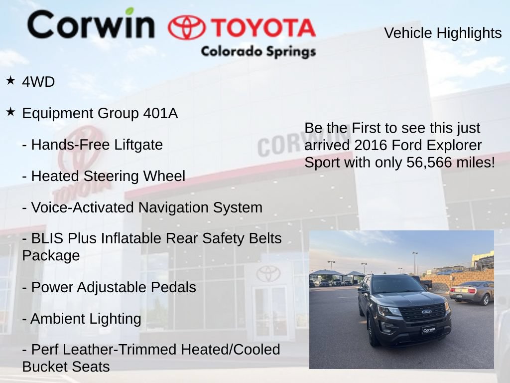 Used 2016 Ford Explorer Sport w/ Equipment Group 401A AWD/4WD image 4