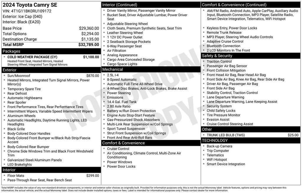 Certified 2024 Toyota Camry SE w/ Cold Weather Package image 28