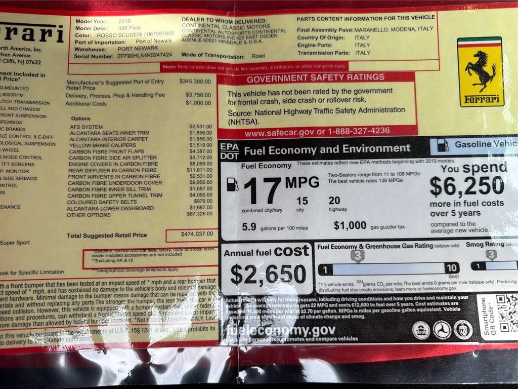 Used 2019 Ferrari 488 Pista Coupe RWD image 55