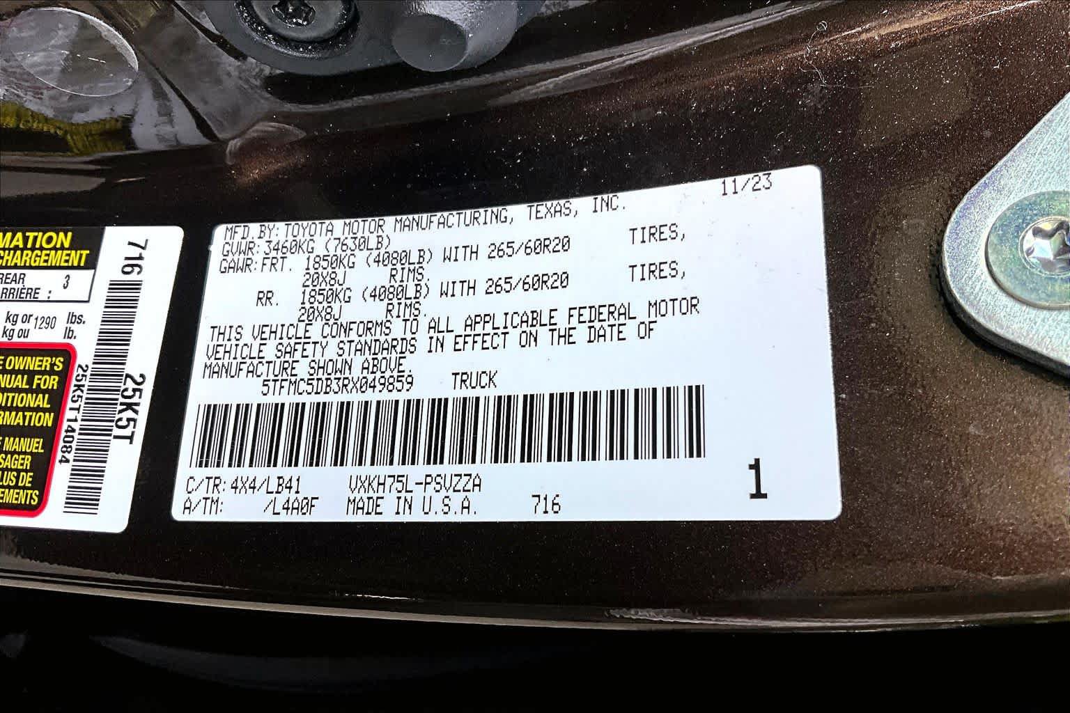Certified 2024 Toyota Tundra 1794 Edition AWD/4WD image 34