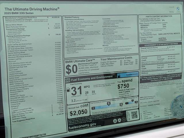 Used 2025 BMW 330i Sedan w/ Convenience Package RWD image 18