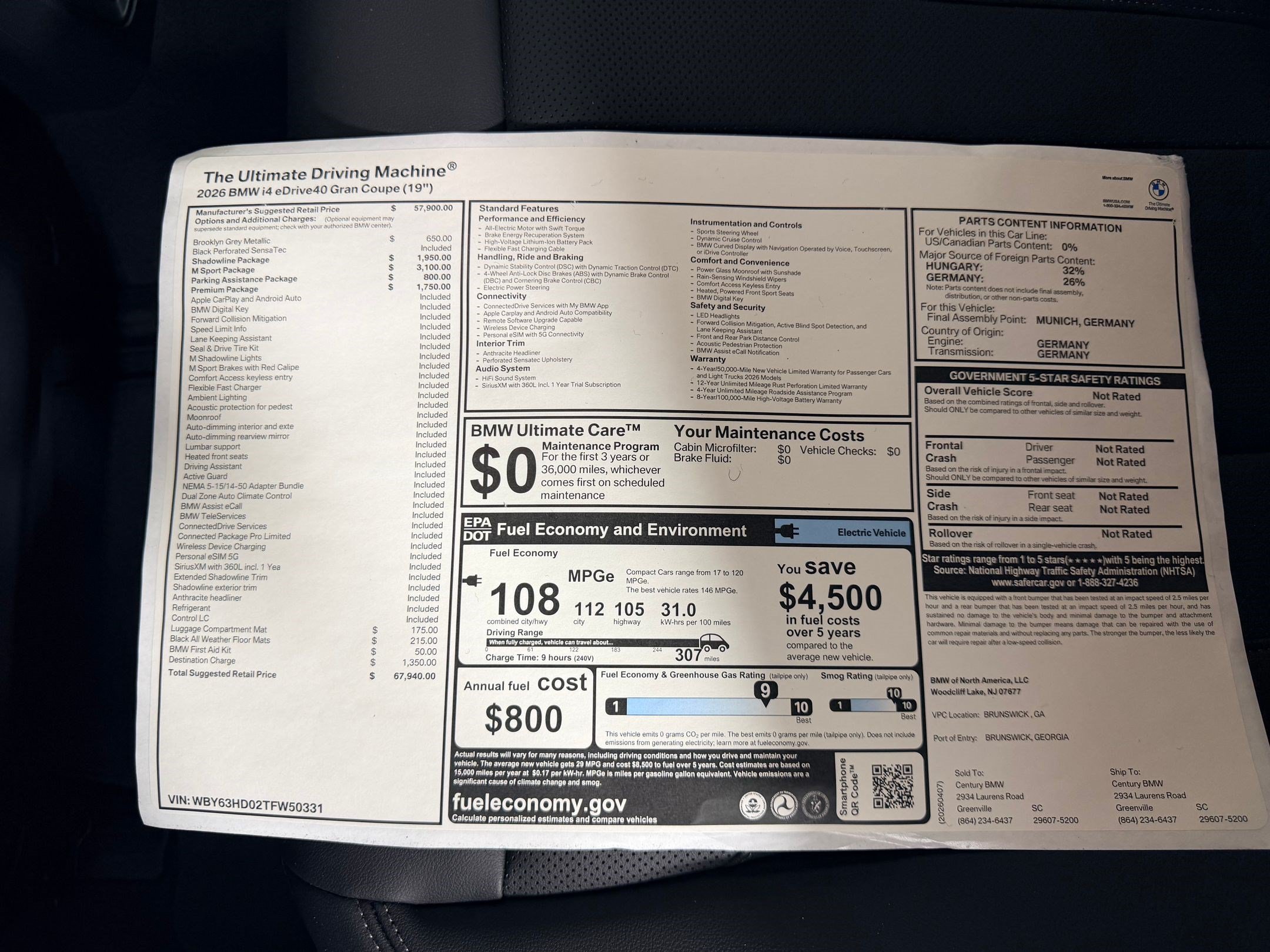 New 2026 BMW i4 eDrive40 w/ M Sport Package RWD image 20