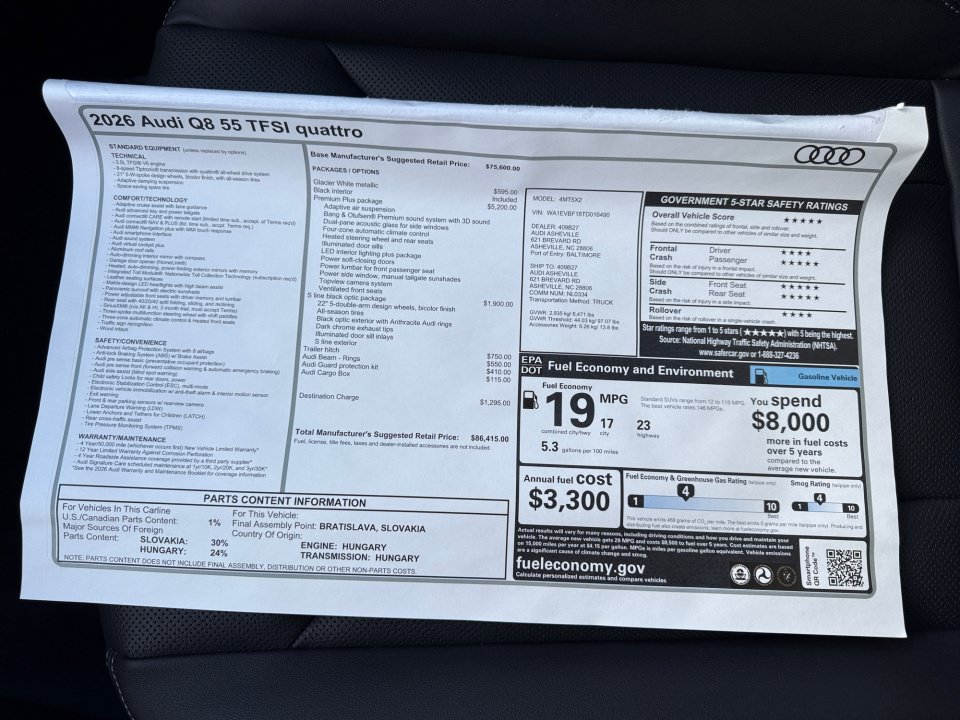 New 2026 Audi Q8 Premium Plus AWD/4WD image 33