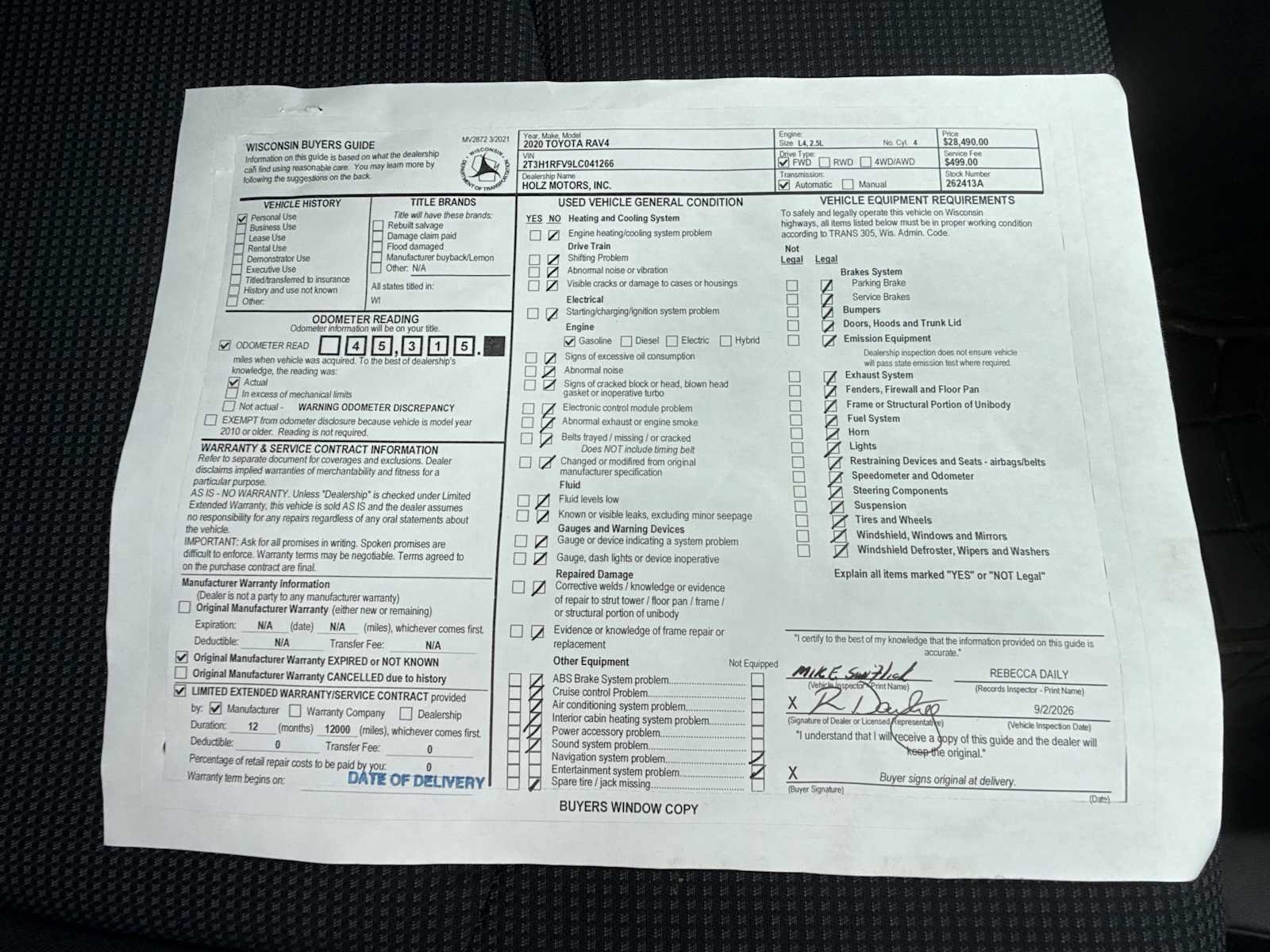 Used 2020 Toyota RAV4 LE w/ Carpet Mat Package FWD image 26