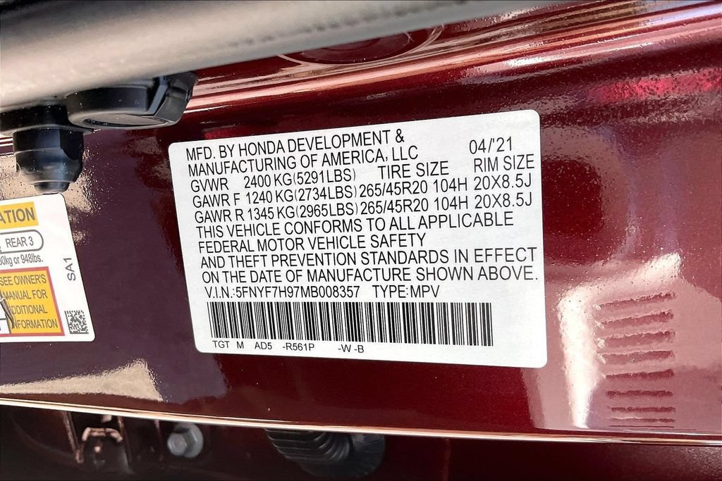 Certified 2021 Honda Passport Touring image 19