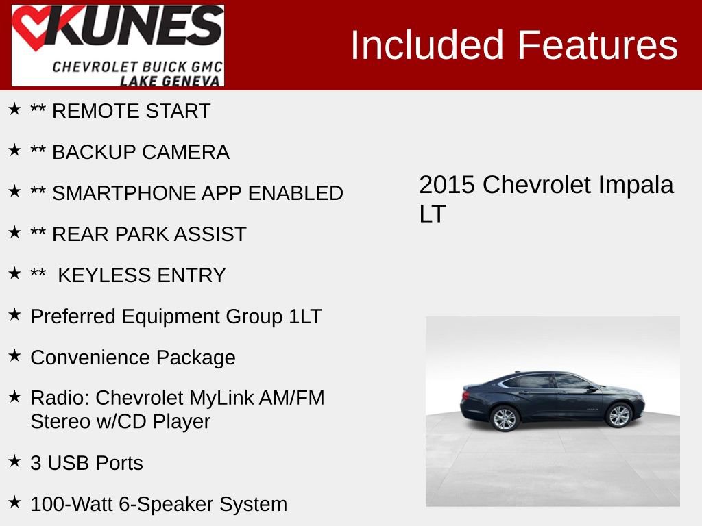 Used 2015 Chevrolet Impala LT w/ Convenience Package FWD image 2