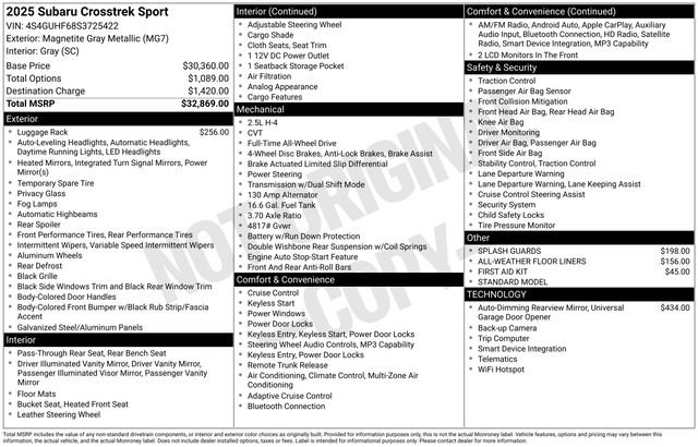 Used 2025 Subaru Crosstrek 2.5i Sport image 29