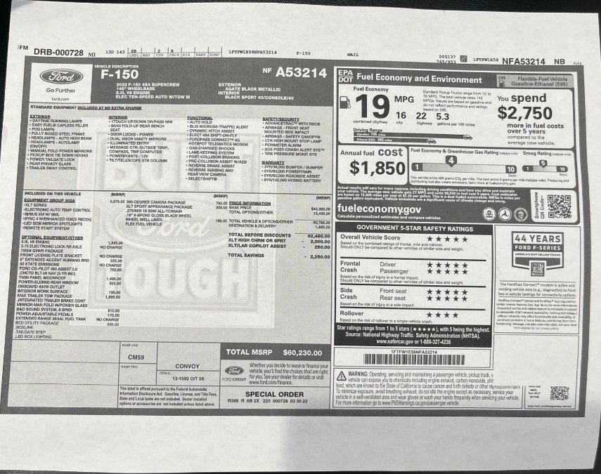 Used 2022 Ford F150 XLT w/ Equipment Group 302A High AWD/4WD image 49