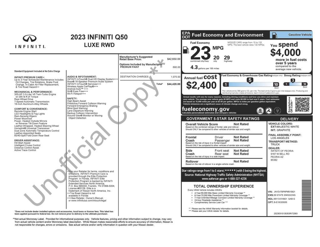 Used 2023 INFINITI Q50 Luxe image 5