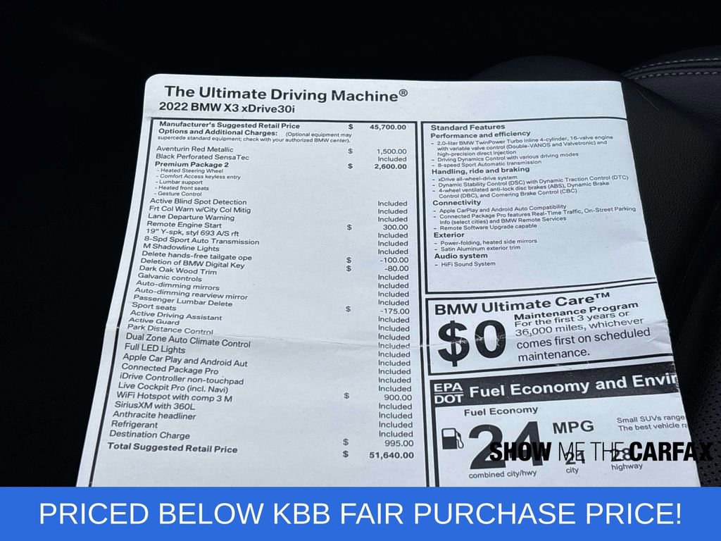 Used 2022 BMW X3 xDrive30i w/ Premium Package 2 image 31