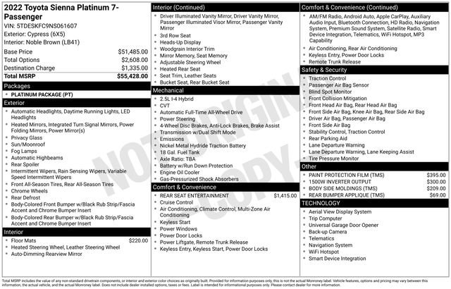 Certified 2022 Toyota Sienna Platinum image 36