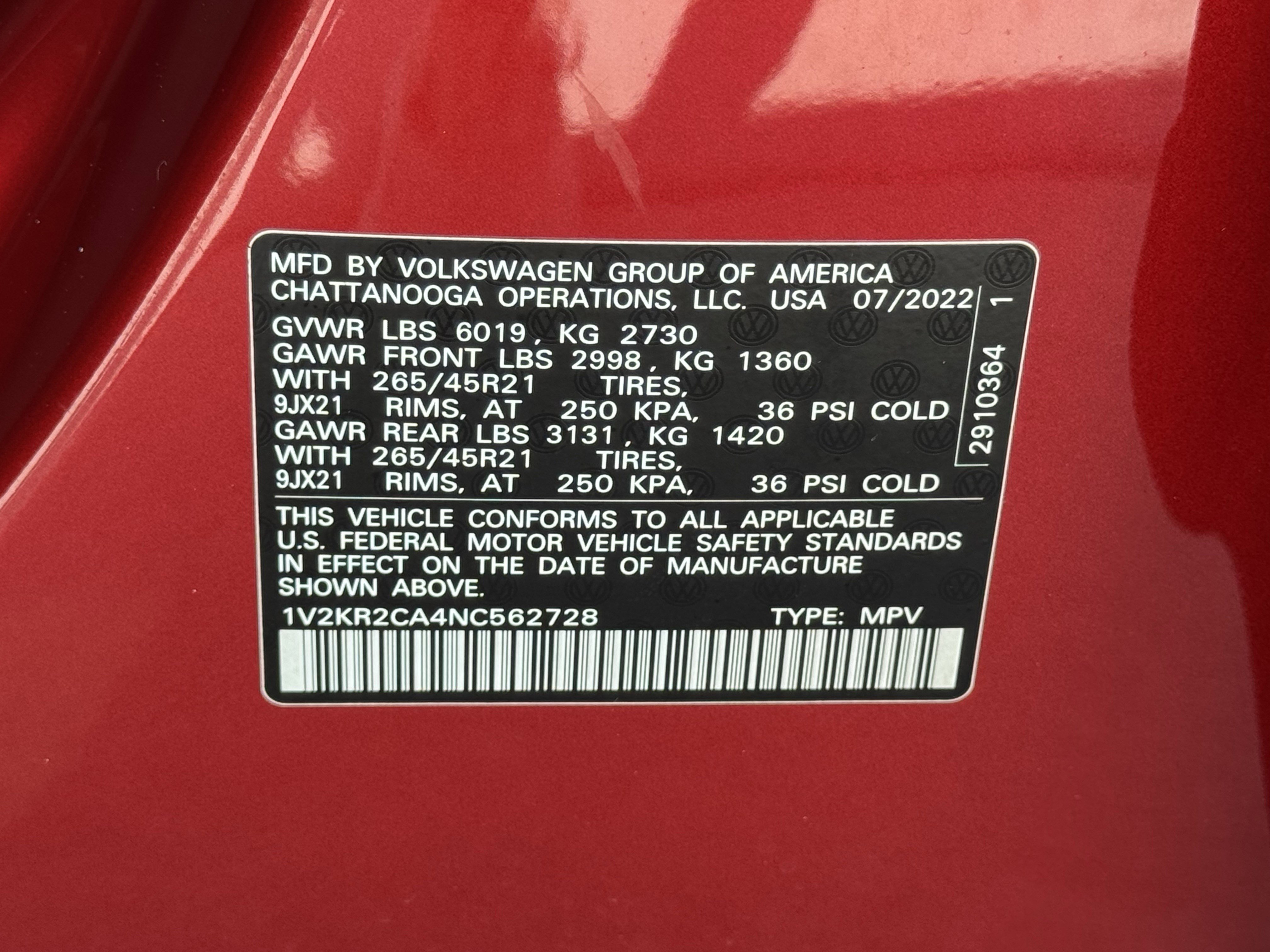 Used 2022 Volkswagen Atlas SE w/ Panoramic Sunroof Package AWD/4WD image 33