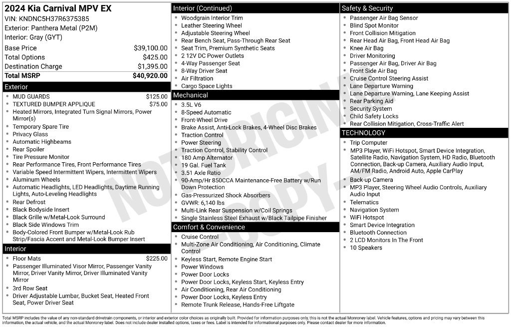Certified 2024 Kia Carnival EX FWD image 26