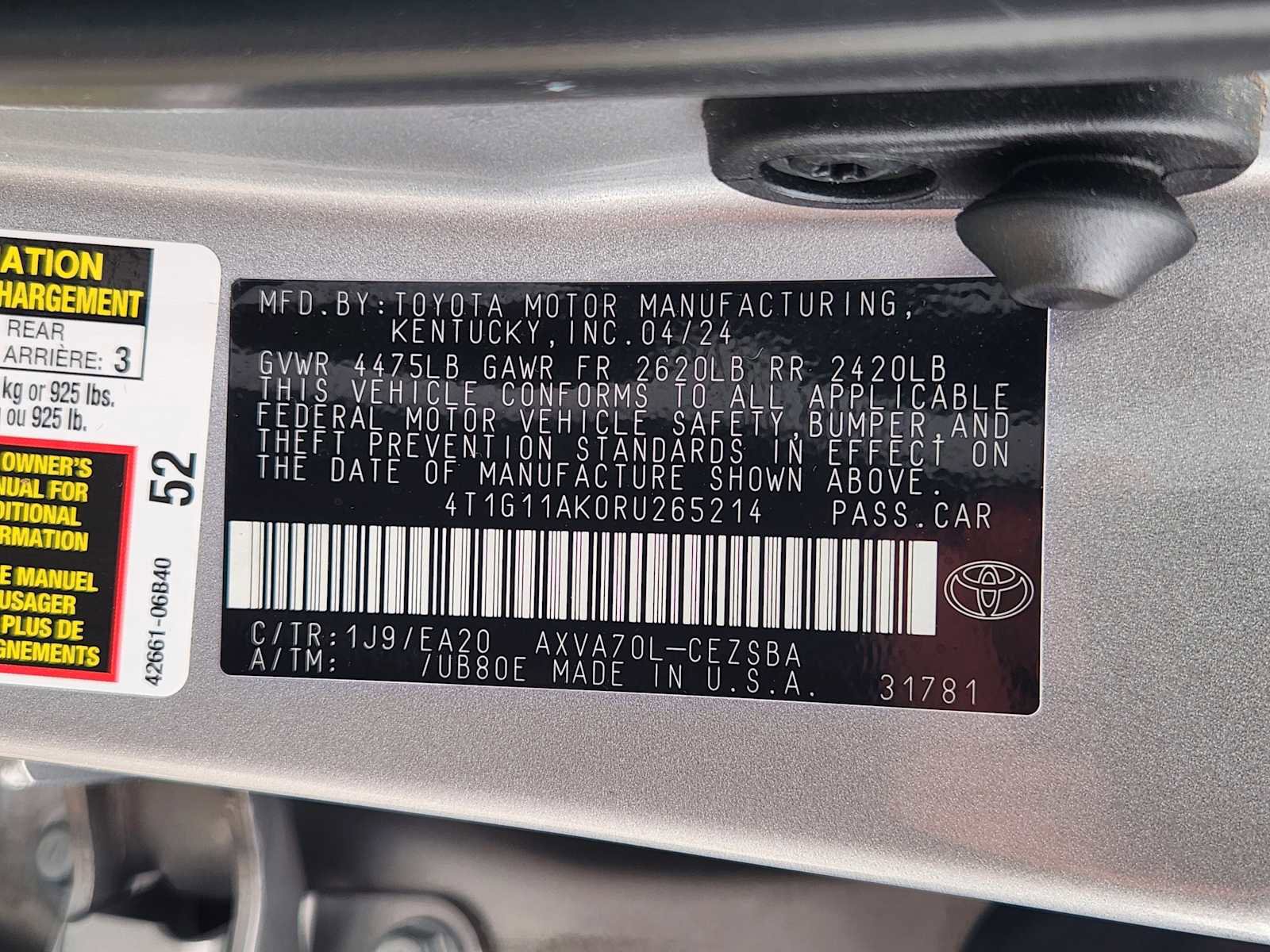 Used 2024 Toyota Camry SE FWD image 32