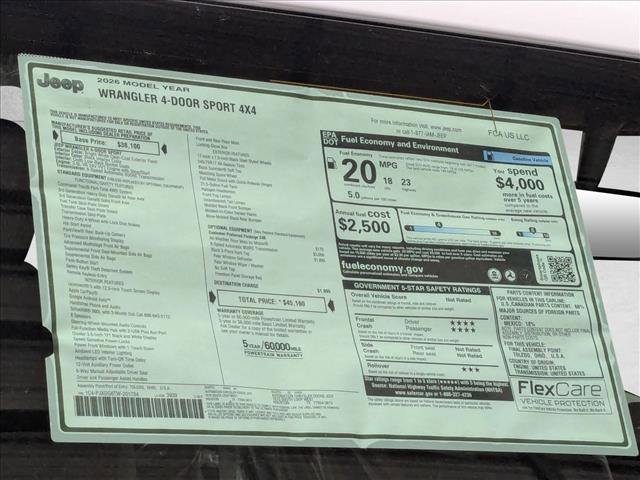 New 2026 Jeep Wrangler Sport image 16