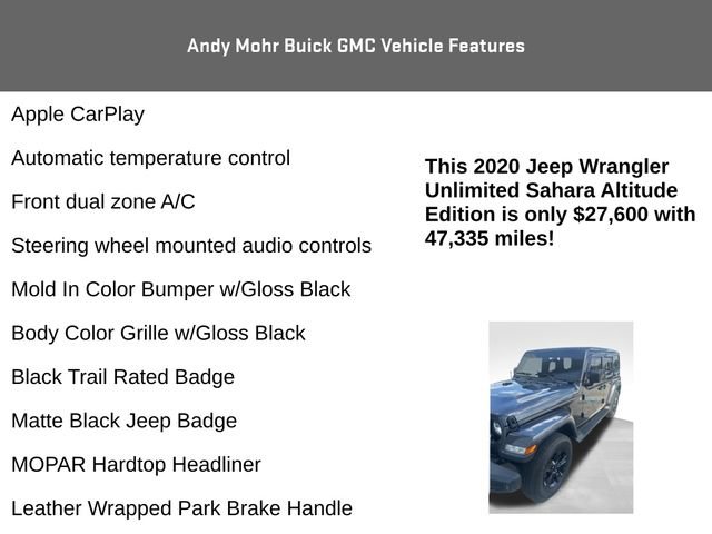 Used 2020 Jeep Wrangler Unlimited Sahara AWD/4WD image 15